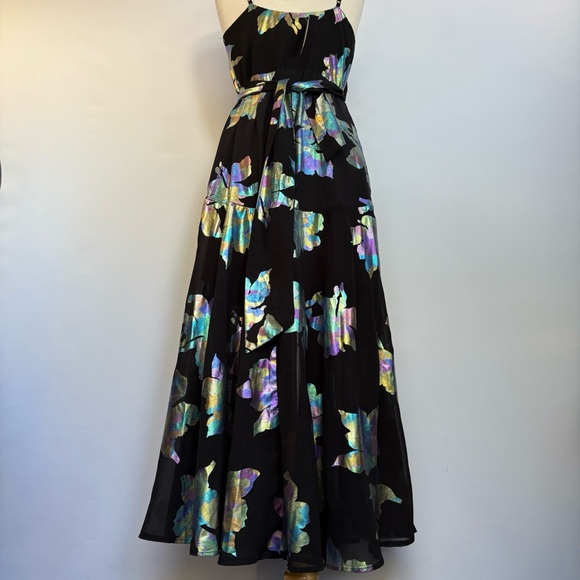 MWT Anthropologie Hutch Iridescent Floral Wrap Maxi Dress S Petite - Picture 14 of 17